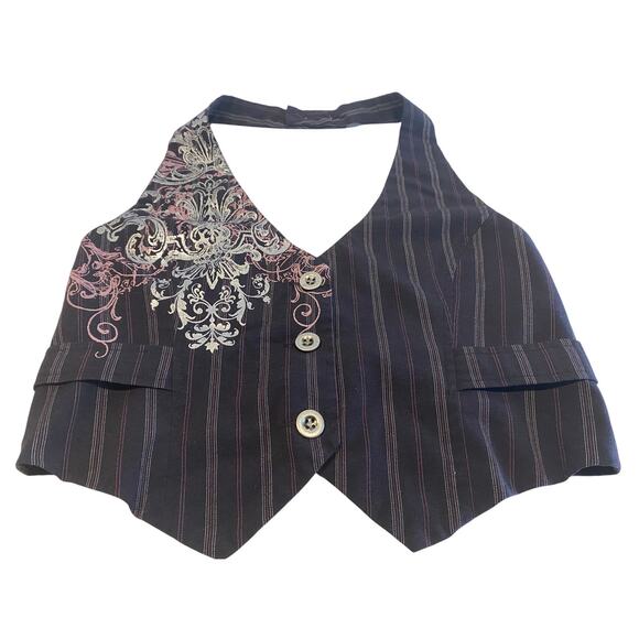 F.A.N.G Retro Striped Top for Women Black Size M - Picture 1 of 5